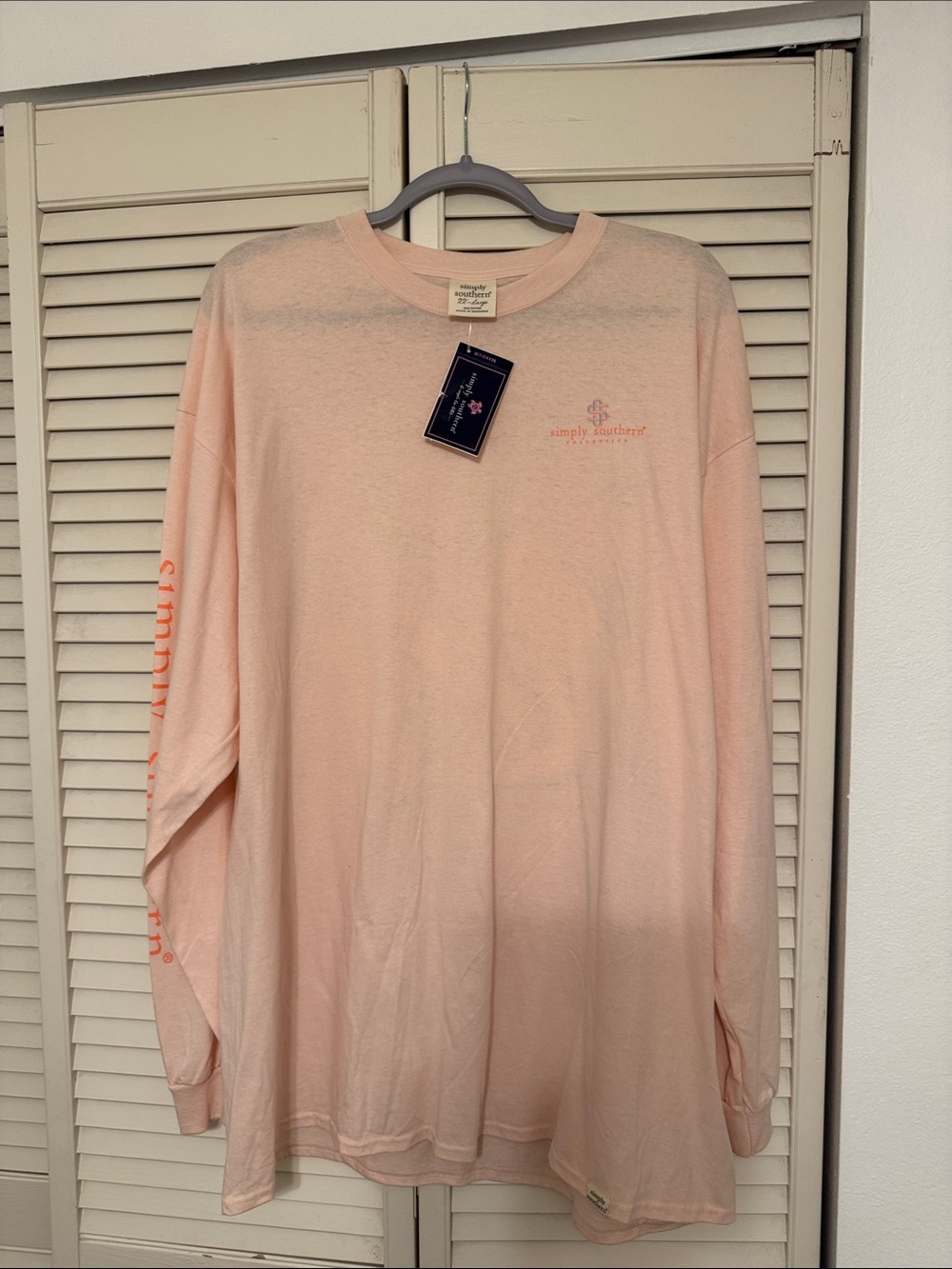 Simply Southern Women’s Long Sleeve Shirt - Peach
